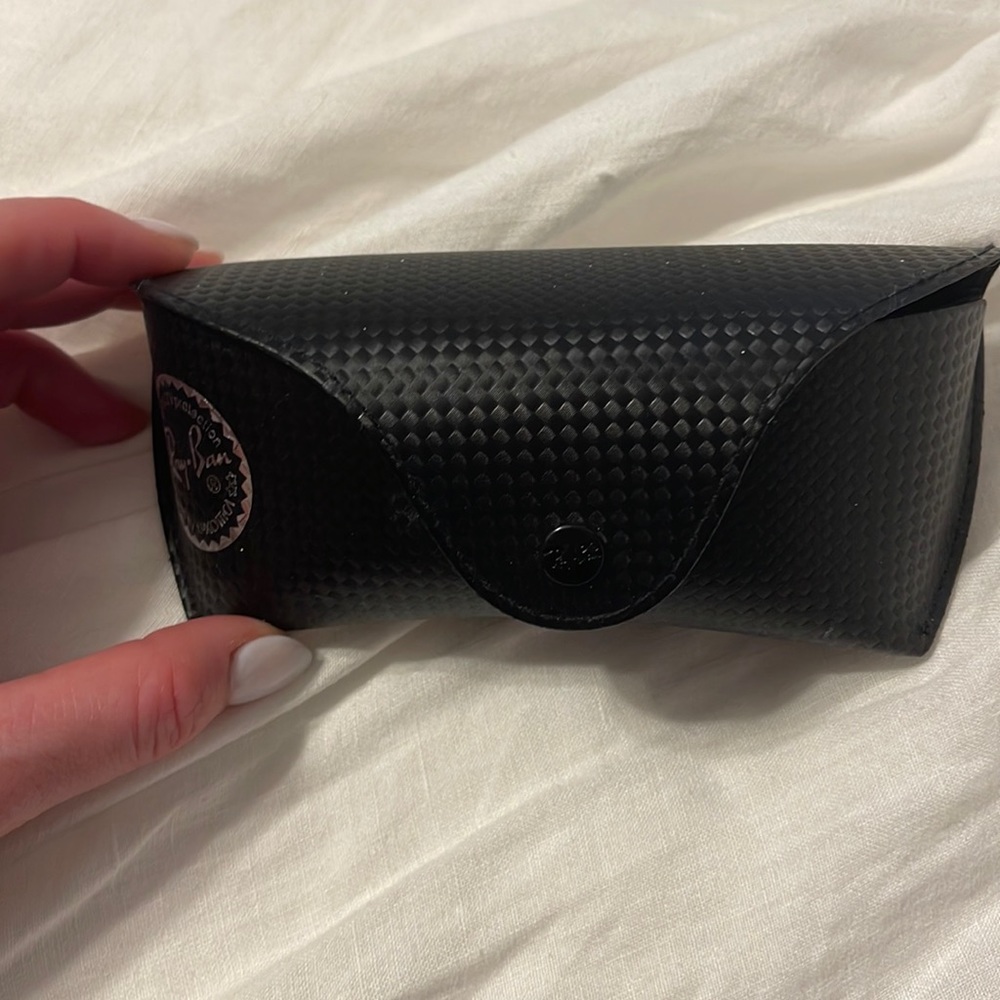 Ray Ban sunglass case 6” by 3” by 3” (all measurements are approximate)